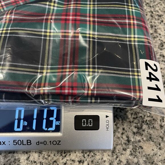 Lands' End Mens Button Down Long Sleeve Black Windowpane Plaid- M/T (15-15 1/2) - Picture 11 of 12